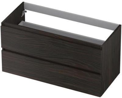 INK - Onderkast 2 Laden Greeploos met Houten Keerlijst - 1000x400x520 Mm - Intens Eiken