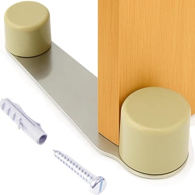 Famanu – Draaibare deurstopper beige – 3,2 x 10,2 x 2,2 cm – verstelbare stop – voor deur en muur