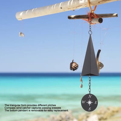 Dailygoods- Windgong Driehoekig Ontwerp - Tuindecoratie Buiten - Melodische Tint - Weerbestendig - Hangende Windvanger - Charmante Tuinverlichting
