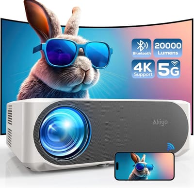 4K Beamer - Projector Wifi - Thuisbioscoop Creëren - 30.000 Lumen Helderheid - 300 Inch Display - Zwart