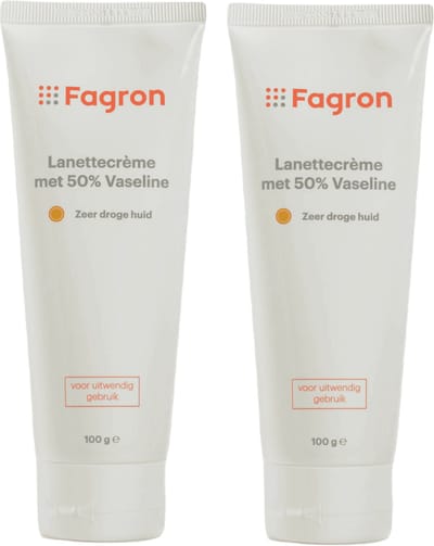 Fagron Lanettecréme met 50% Vaseline - 2x100 gram voordeelverpakking