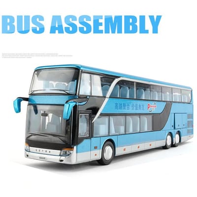 Legering Dubbeldekker Elektrische Toeristische Verkeersbus Model Diecasts Metaal Stads Personenvervoer Bus Model Geluid En Licht Kinder Speelgoed Cadeau