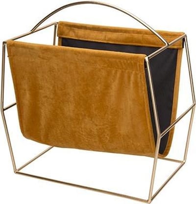 Cosy @ Home Magazinerek - Velvet Oker -  37x20x(H)37cm - Metaal