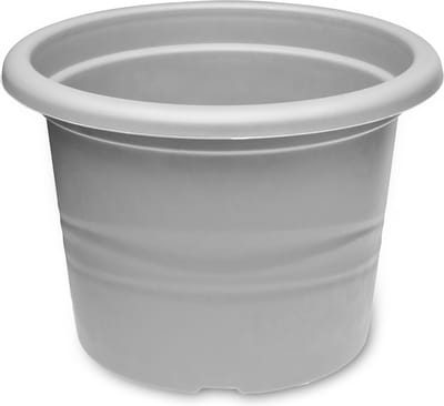 1x Garronda Plantenpot Bloempot - Kunststof - Rond - Plantenbak - Grijs - ⌀15cm H=10,5cm - GD-NIC-Barcelona95