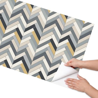 Coloray Meubel Wrap Folie - Romig Meubelfolie - 65x130 cm - Wrapfolie Keuken Dynamische visgraat - Decoratiefolie - Minimalist Meubelfolie - Meubel Wrap Folie - Woonkamer decoratie - Achtergronden en patronen