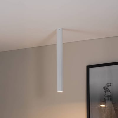 EMIBIG LIGHTING Plafondspot Tecno 1XL, staal, GU10, hoogte 60 cm, wit