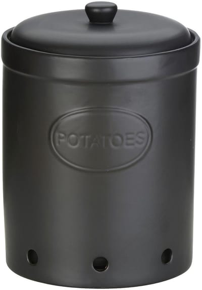 Bia collectie zwart stenen matte voorraadpot voor Aardappelen 23 x 32 cm Storage jar in Matte Black for Potatoes