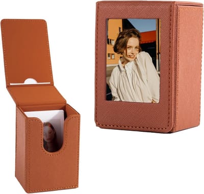 Opbergdoos voor 2x3 Films, Foto's en Visitekaartjes - Geschikt voor Fujifilm Instax Mini Film (54 x 86mm) - Bruin, Compact en Duurzaam