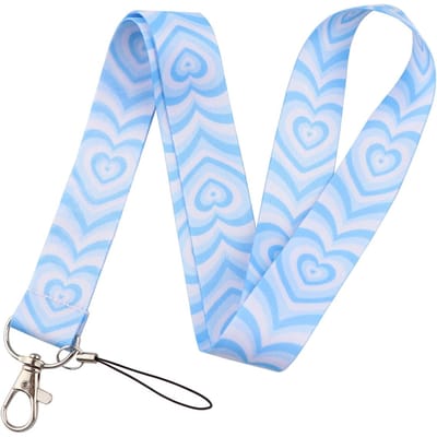 Lanière de cou colorée en forme de cœur pour clé, carte d'identité, téléphone portable, porte-badge, corde suspendue, accessoires pour tour de cou