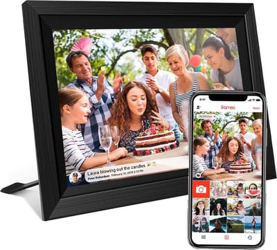 Digitale fotolijst met WiFi en Frameo App - 10.1 inch HD+ IPS Display - Fotokader met Touchscreen - 32GB - Zwart/Zwart - Frameo digitale fotolijst - digitale fotokader - digitaal fotolijstje