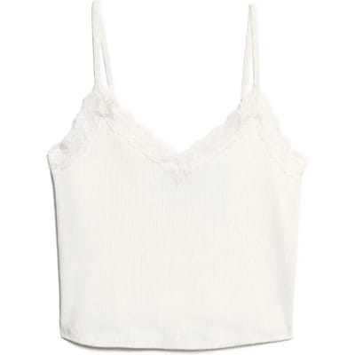 Superdry - Kort Athletic Essentials camitopje met kanten rand - Dames - Vesten