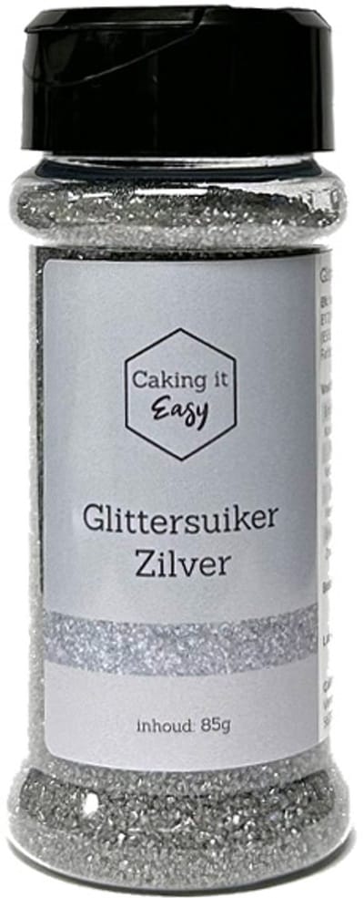 Caking it Easy® - Glittersuiker Zilver - Eetbare Glitter Suiker 85 gr