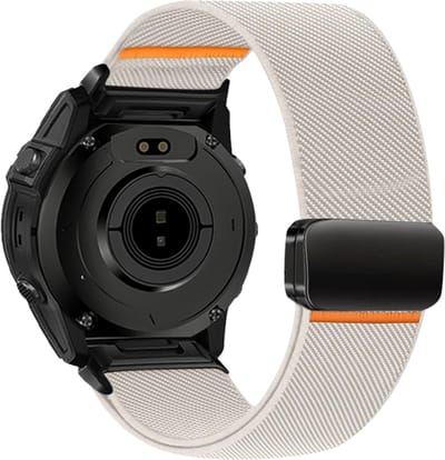 Stravo Nylon Bandje met Magneet voor Garmin Fenix 5s - Plus & Sapphire - Fenix 6s - Pro & Sapphire - Garmin Fenix 7s / Fenix 8 - 43mm - Quickfit 20 / 20mm band voor Garmin smartwatches - Stevig & Verstelbaar Horlogebandje - Stralight