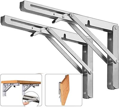 Opvouwbare wandbeugels voor planken - Ruimtebesparende doe-het-zelf oplossing - Draagvermogen 136 kg - 2 stuks