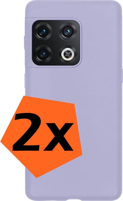 Hoes - 2 Stuks - Geschikt voor OnePlus 10 Pro - Sterk & Shockproof - Case Siliconen - Back Cover - Telefoon Hoes - Lila