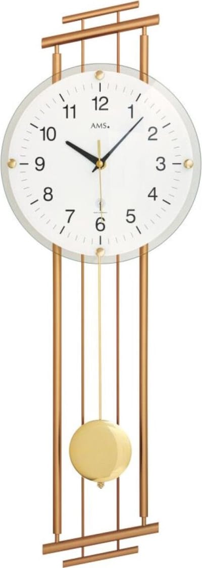 AMS wandklok radiogestuurd / wandklok met slinger 5315
