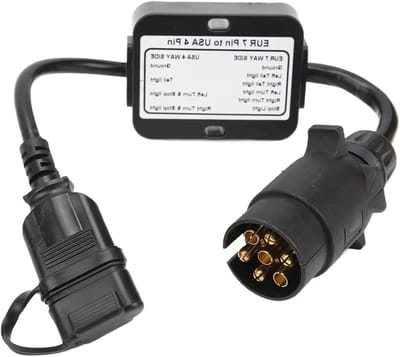 Europese ronde 7-pins connector naar Amerikaanse 4-weg mesadapter voor aanhangwagen verlichting, ideaal voor caravan en boottrailers