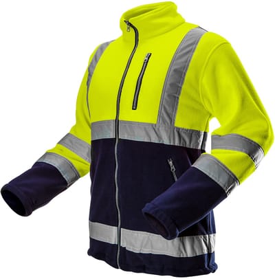 Neo Tools Hi-Vision Polar Fleece Jas H Balk Reflectie GEEL S Licht Gewicht 280g/m2 100% Poliester Warm Polar Fleece Aan De Binnenzijde EN ISO 13688:2013