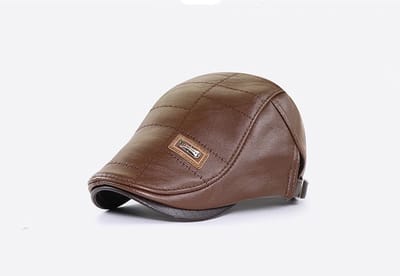 Jamont Flatcap – Platte pet – PU Leer – Koffiebruin maat 56-60