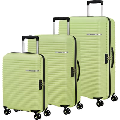 American Tourister Liftoff 4 wielen Kofferset 3-delig met uitbreidingsplooi - Harde bagage - TSA slot - sunny lime