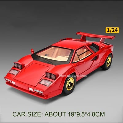 1:24 Countach Lp500S Tourbillon Model Sportwagen Speelgoed Legering Diecast Deuren Geopend Terugtrekken Verfijnd Interieur Simulatie Supercar