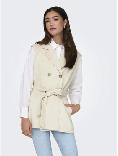 Only Diane Faux Vest Beige S Vrouw