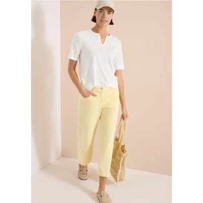 Shirt met gespleten hals in effen kleur