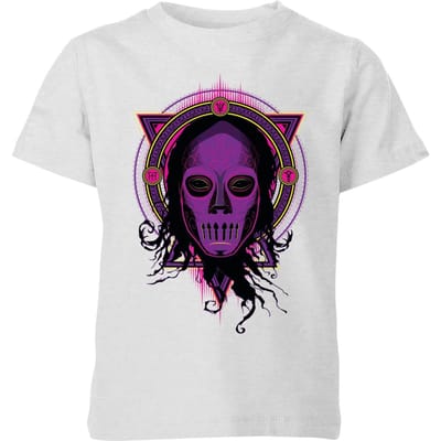 Harry Potter Death Mask 2 Neon kinder t-shirt - Grijs - 98/104 (3-4 jaar)