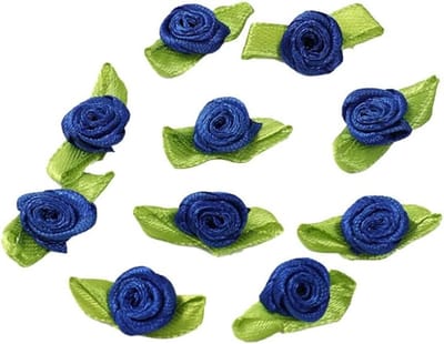 Mini Kunstbloemen Set van 100 Stuks, Rozen Bloemkoppen voor Creatief Knutselen, DIY Decoratie, Scrapbooking en Haaraccessoires in Marineblauw