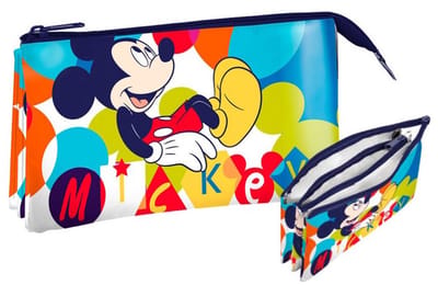 Disney Mickey Mouse Toilettas - 3 vakken - Etui - Opbergtas - 1 stuk - Voor kinderen