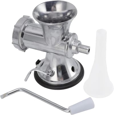 Handmatige Vleesmolen - Gehaktmachine Keuken - Zelf Gehakt Maken - Duurzame Aluminiumlegering - 16.5 cm Hoog - Zilver