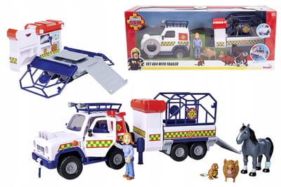 Strażak Sam Dierenambulance met Aanhanger - Simba Speelgoed