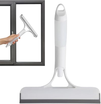 Douchewisser met sproeier - Raamreiniger - Gladde oppervlakken reinigen - Geïntegreerd sproeisysteem - 21.5 x 25.7 cm - Wit