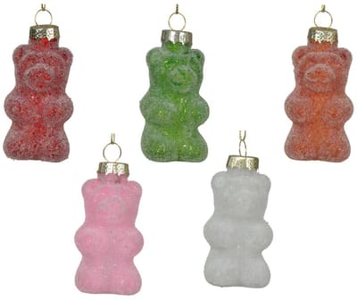 Kersthanger Gummy beer glas 8cm 5 stuks