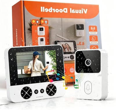 Deurbel met camera - Video intercom - Beveiliging thuis - 170° groothoeklens - 43 inch display - Wit