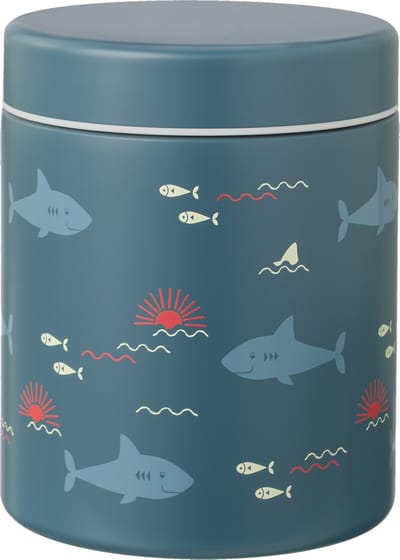 FreskThermos Lunchbox 500 ml - RVS Voedselcontainer – BPA-vrij – Lekvrije dop – Thermosbeker – Food Jar tot 6 Uur Warm – Lunchpot - Voedselpot - Blauw - Shark