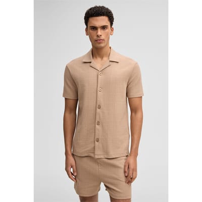 Jersey overhemd Filip, beige