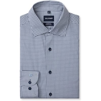 OLYMP Luxor 24/Seven Overhemd, Modern Fit, New Kent, Marineblauw