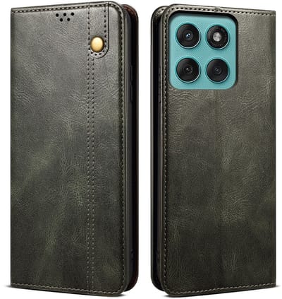 Coverup Hoesje - Geschikt voor Motorola Moto G56 Hoesje - Coverup Premium Classic Book Case - Groen