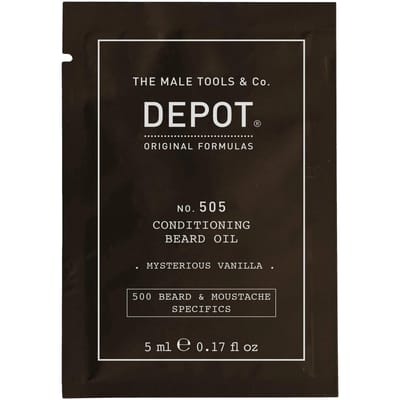 Depot, 500 Specifieke producten voor Baard & Snor Nee. 505, Baardolie, Mysterieuze Vanille, Vitamine E, Voor Glans & Zachtheid, 5 ml