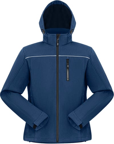 BUBW® Softshell Heren Outdoorjas - Windjack - Softshell Jas - Tussenjas - Buitenjassen - Winddicht - Waterafstotend - Fleece Gevoerd -Lichtgewicht - Ademend - Rits Zakken - Maat M - Donkerblauw