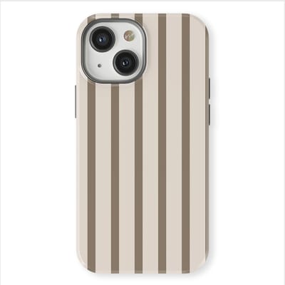 DripCase Gestreept Hoesje geschikt voor iPhone 13 Mini | Backcover met Mag | Stripes Motief | Trendy Case geschikt voor iPhone 13 Mini met Strepen Linen Wood