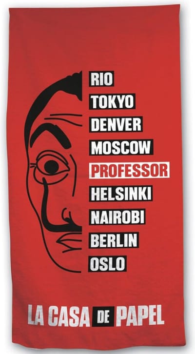 La Casa de Papel Strandlaken El Professor - 70 x 140 cm - katoen