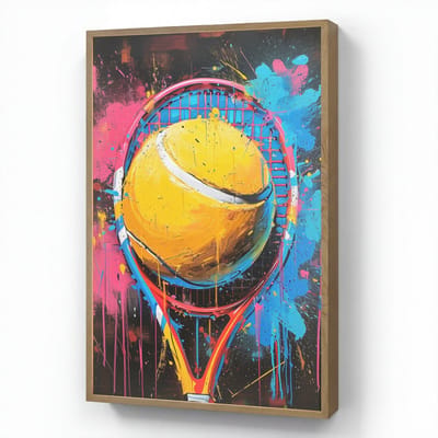Wandlamp 60x90 cm - Oplaadbaar - Graffiti - Tennis - Sport - Racket - Wandlampen binnen woonkamer - Slaapkamer lamp - Decoratieve nachtlamp - Vloerlamp draadloos