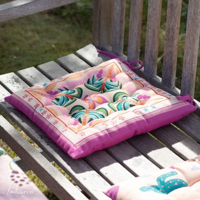 Imbarro Vista Tuinkussen 40x40 cm - Gerecycled PET - Waterafstotend Zitkussen met Striklinten - Multicolor