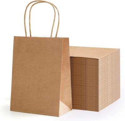 Papieren Zakjes Kraftpapier - Draagtassen - 15 Stuks - Bruin - 100% recyclebaar