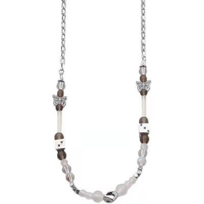 Street Titanium Staal Splicing Vlinder Dobbelstenen Hip Hop Ketting Heren en Dames Tide Persoonlijkheid Parels Trui Ketting Accessoire Ketting white
