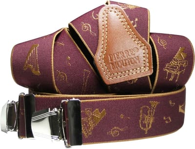 Pierre Mouton Orkest Bretel - Bretels - Volwassenen - Heren - Rood - 120cm - 3 brede clips - M - L