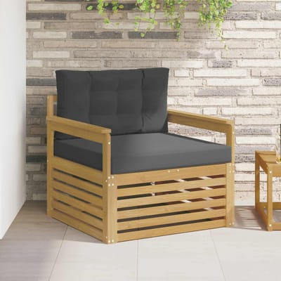 vidaXL - Buitensofa - Polyester - wit - en - antracietkleurig