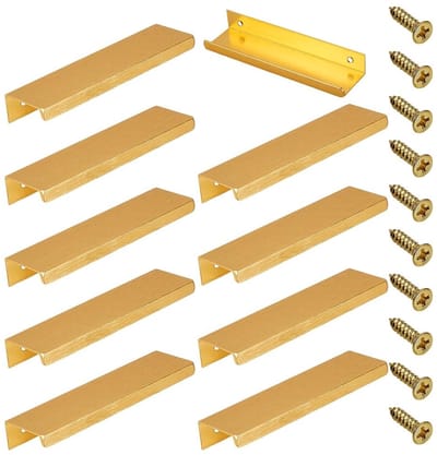 Cosensi- Keukenkasthandgrepen Set van 10 Stuks - 12 cm Lengte - Moderne Metalen Meubelgreep - Gouden Rand - Hoogwaardige Legering - Inclusief Schroeven - Meubelgrepen